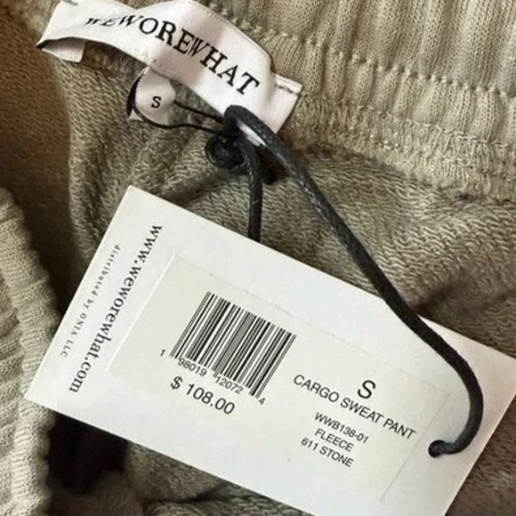 NWT Weworewhat Cargo Oversized Baggy Relaxed Fit High Rise Sweat Pants S Stone - Picture 8 of 15